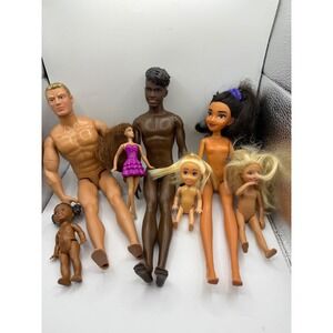 Mattel Barbie Doll Lot Ken Chelsea Mixed Fashion Dolls 7 Piece Set Diverse Kids